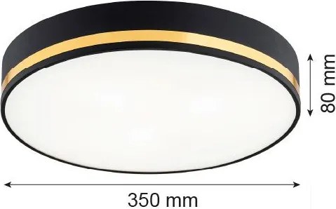ARGON 7041 AMORE Ernyős Mennyezeti Lámpa Fekete, Arany E27 IP20