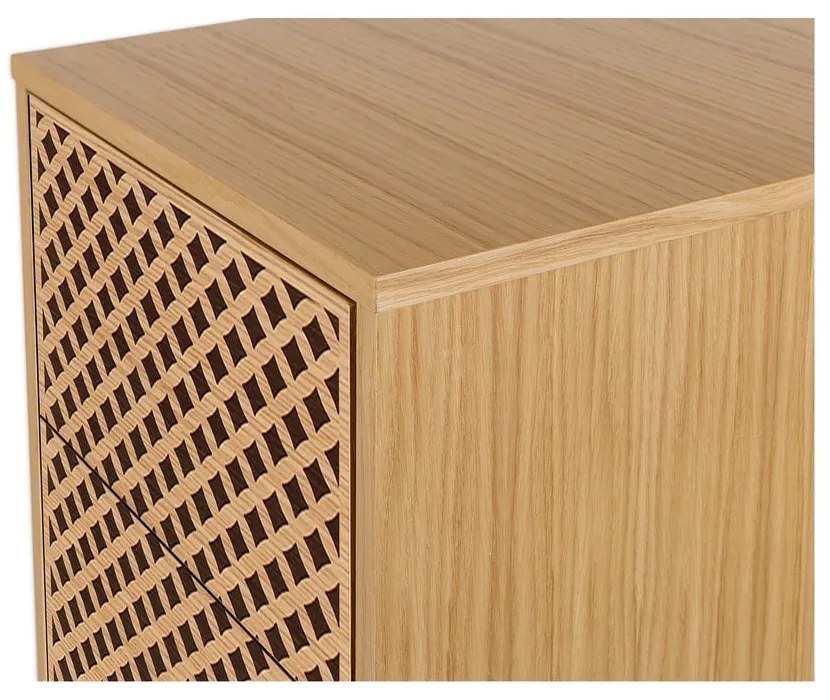 Camden Narrow Diamond Print nyírfa komód, 40 x 123 cm - Woodman