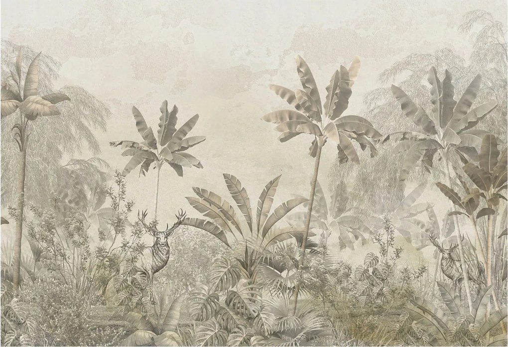 Divatos Flizelin Fali Tapéta Trópusi dzsungel 152x104 Ragasztó