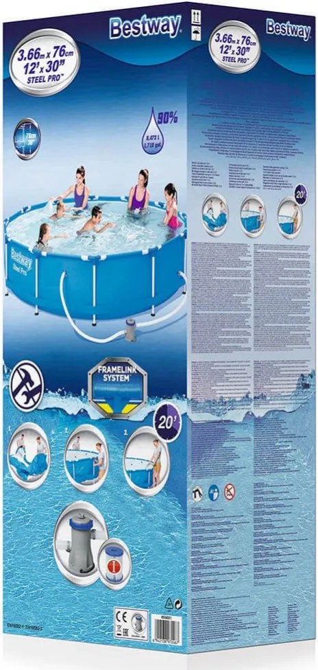 Bestway BAHAMA fémvázas medence vízforgatóval 366 x 76 cm