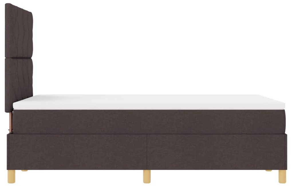 Box Spring Ágy Matraccal Sötétbarna Kisebb Dupla Szövet