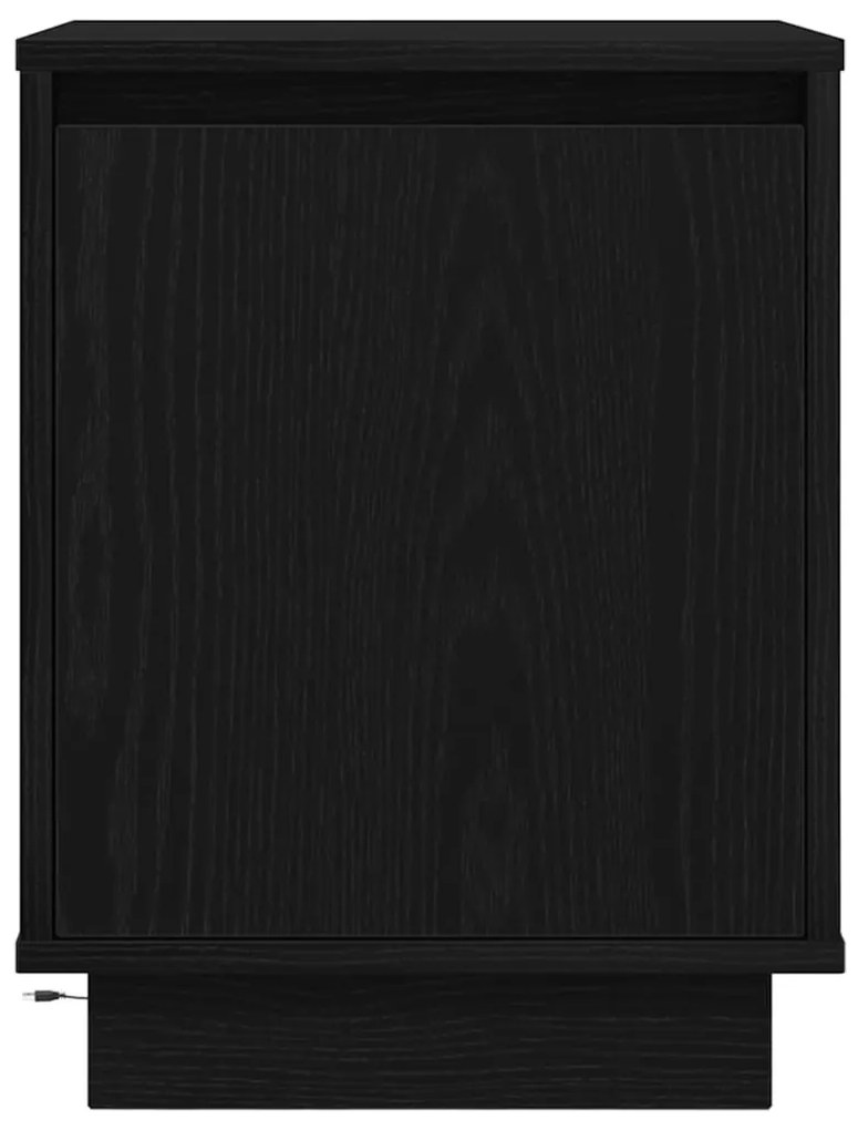 2 db fekete éjjeliszekrények LED világítással 38x34x50 cm