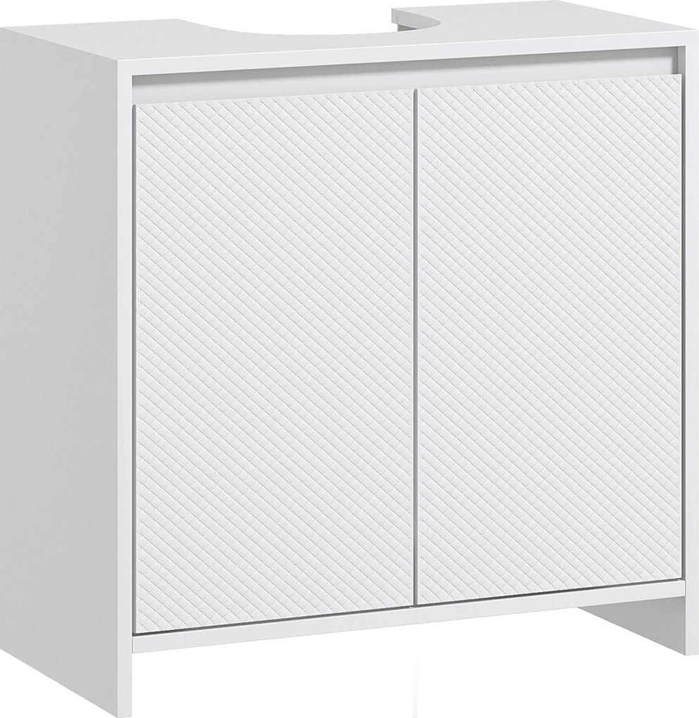 HOMCOM Mosdó Alatti Szekrény Modern Fürdőszobai Szekrény Polccal Tipover Elleni Talppal 40 kg Teherbírás 60x30x60 cm Fehér | Aosom