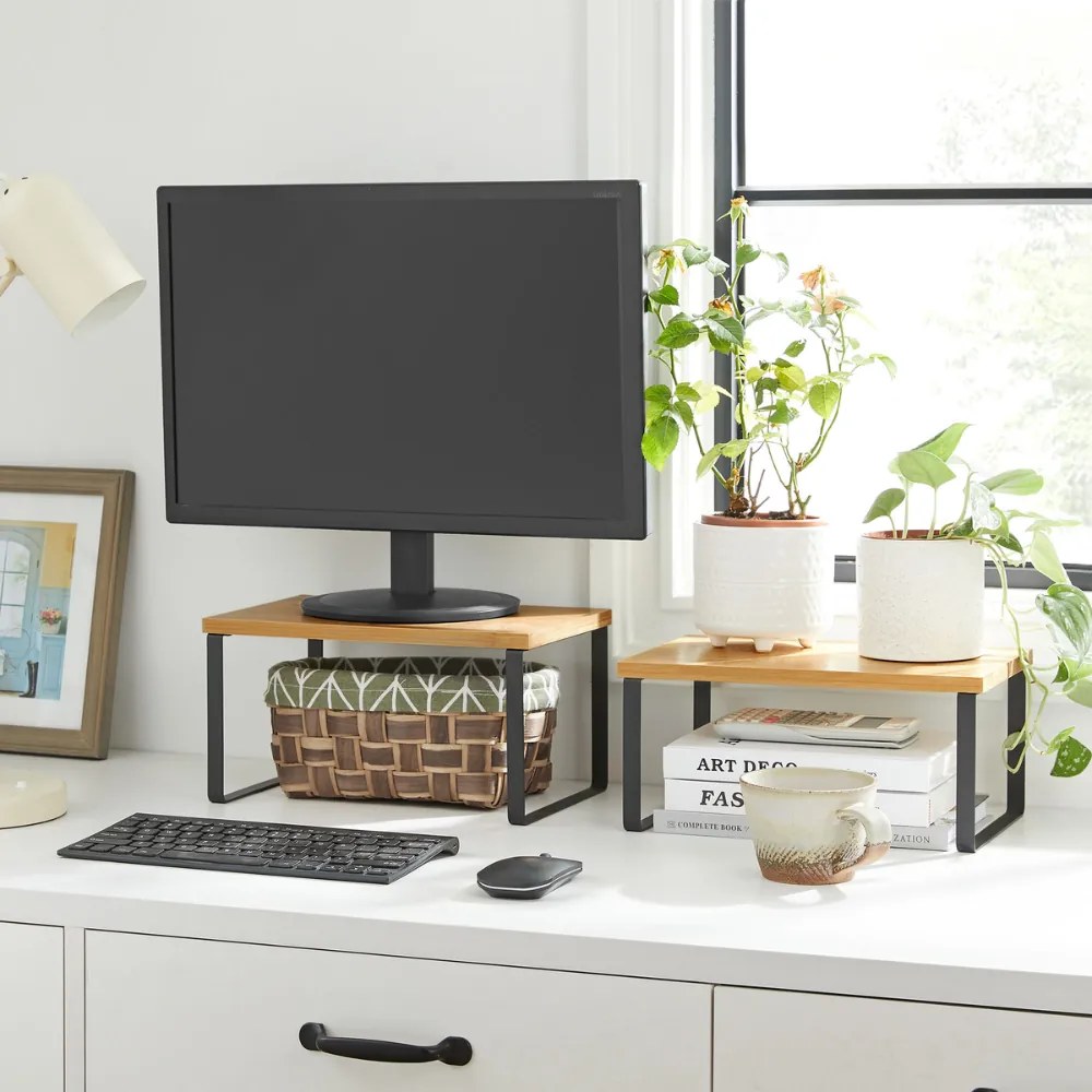 CEZAR bambusz rendszerező szett, 2 db, barna/fekete SongmicsHome