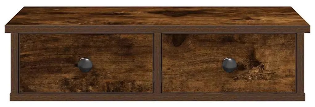 Falipolc fiókokkal füstölt tölgy 60x28x15 cm műszaki fa