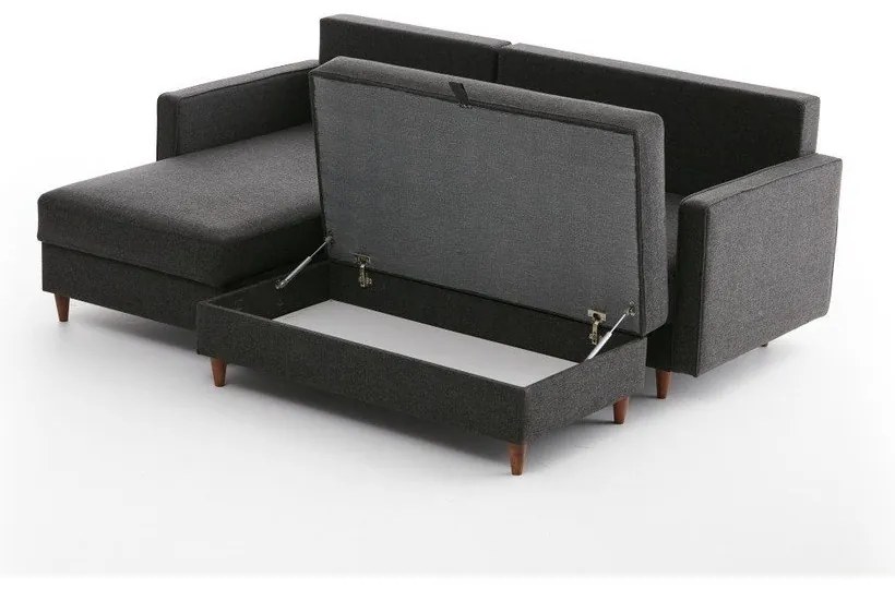 Antracitszürke sarokkanapé (bal oldali) Eva – Balcab Home