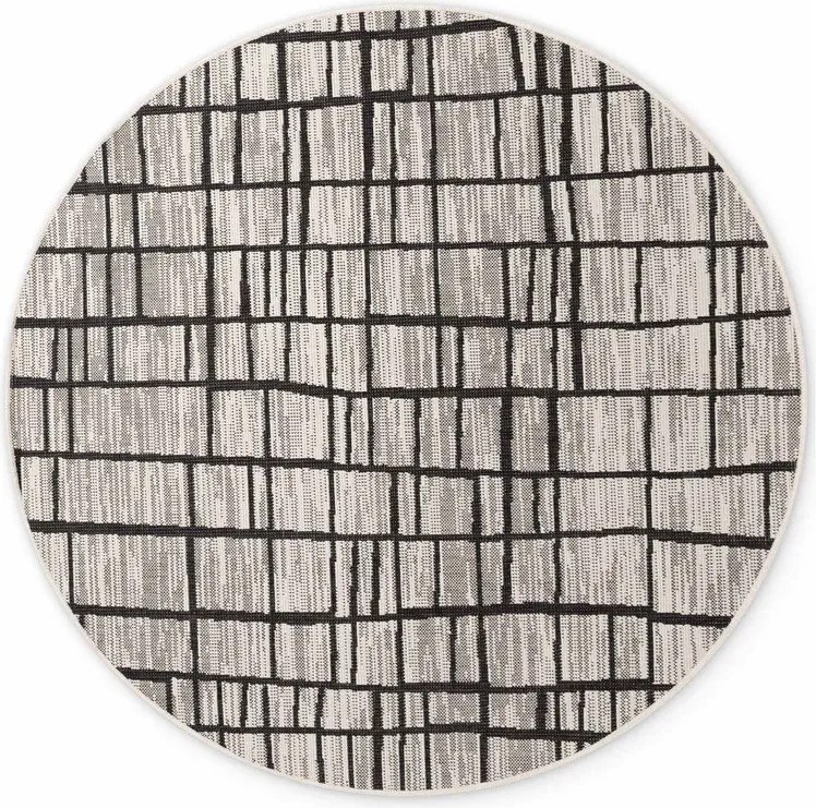 Fekete-krémszínű kerek kültéri-beltéri szőnyeg ø 200 cm Haringey Crouch – Ted Baker