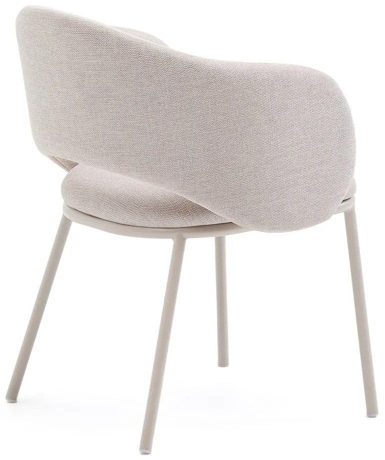 Krémszínű kárpitozott étkezőfotel Maina – Kave Home