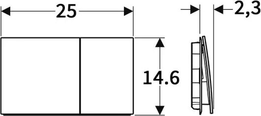 Geberit 115.622.QD.1 - Sigma70 nyomólap 25x14,6 cm fekete króm