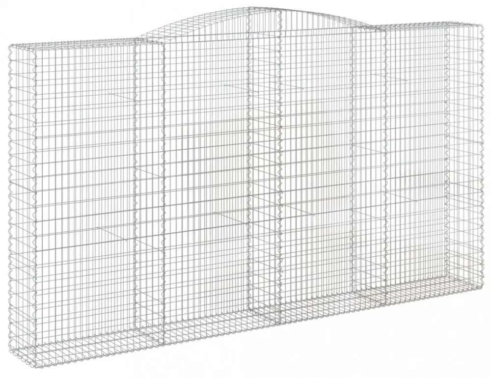 6 db íves horganyzott vas gabion kosár 400x50x220/240 cm