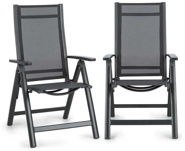 Cádiz, összecsukható szék, 2 darabos szett, 59,5 x 107 x 68 cm, comfortmesh, antracit