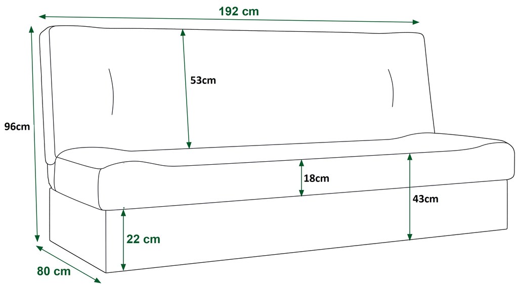 Kétszemélyes kanapé  Pinnacle (szürke + fekete). 1056813