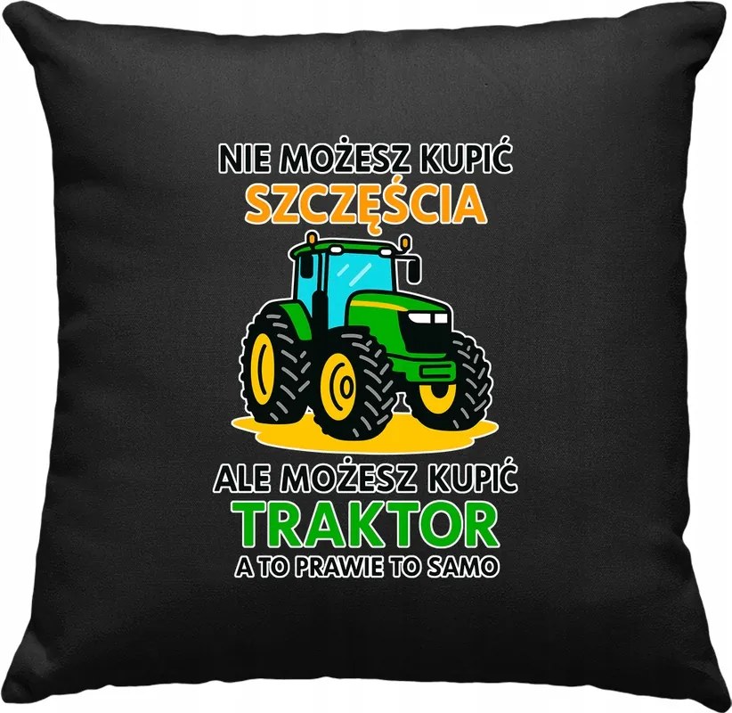 Boldogság párna Traktor Farmer Fekete