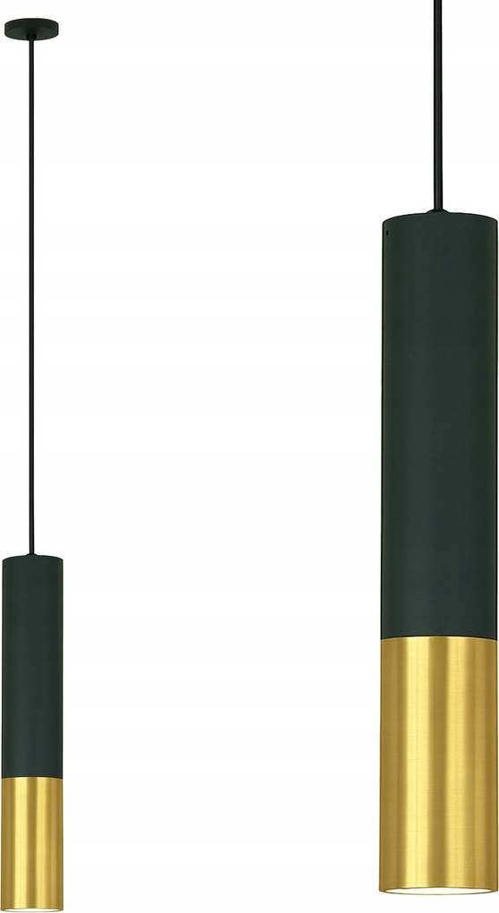 Led Lámpa Függeszték Mennyezeti Spot Cső Fekete-arany Hosszúkás Állítható 3W