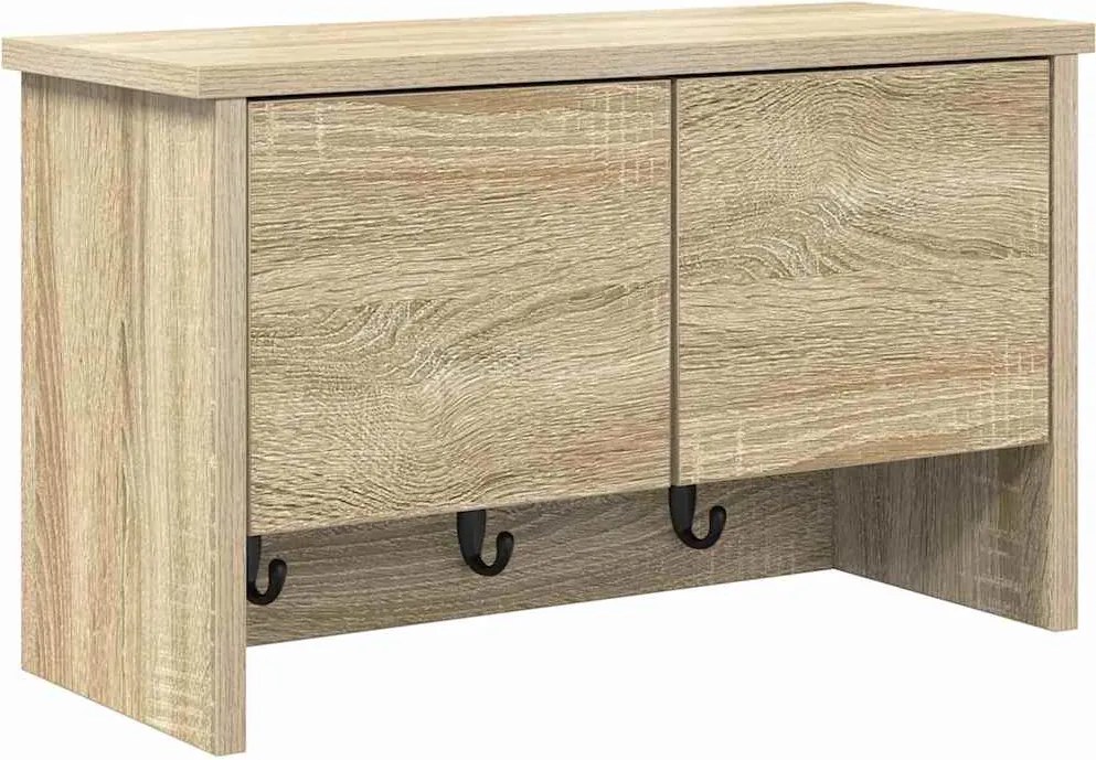 vidaXL Fali Kabáthorog polcokkal Sonoma tölgy 50 x 20 x 30 cm Faanyag