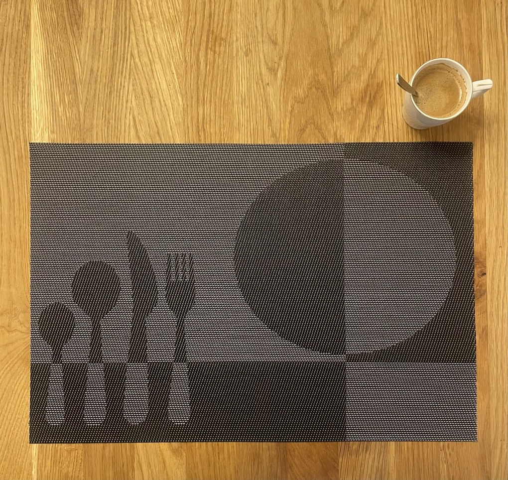 Tányér alátét deluxe food sötétszürke 34x45cm TiaHome