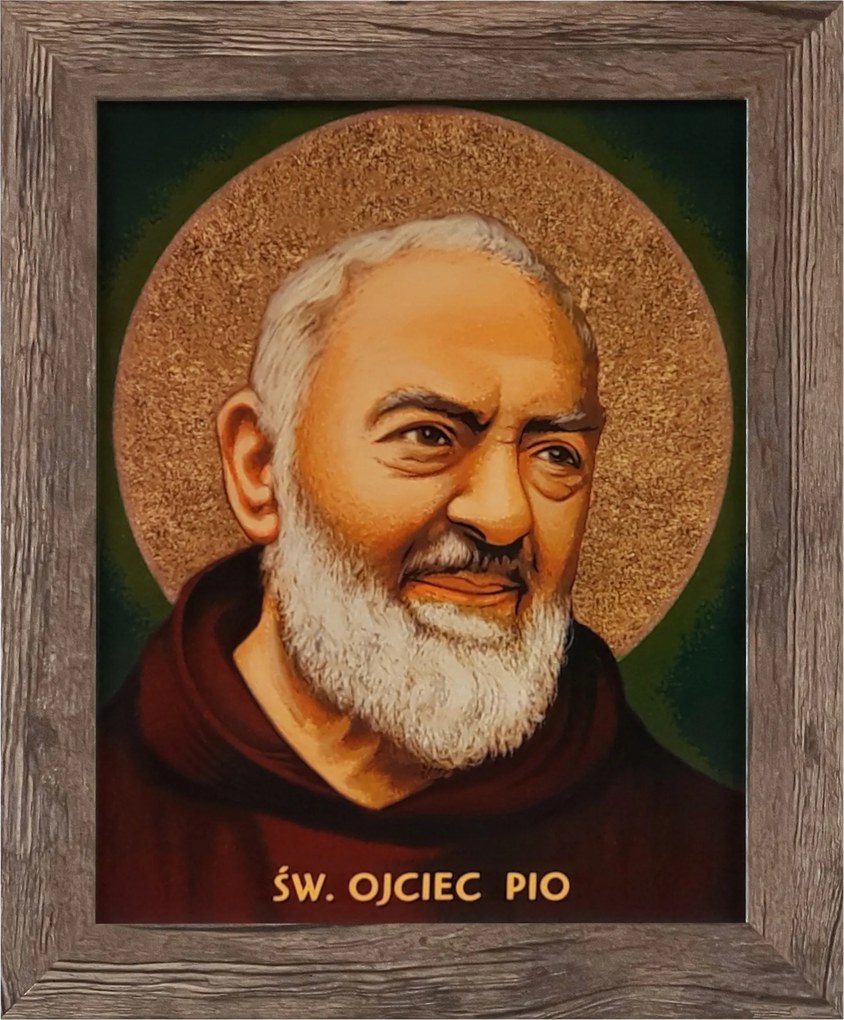 Vászonkép 30x25 Szent Pio Atya Tölgy Keret