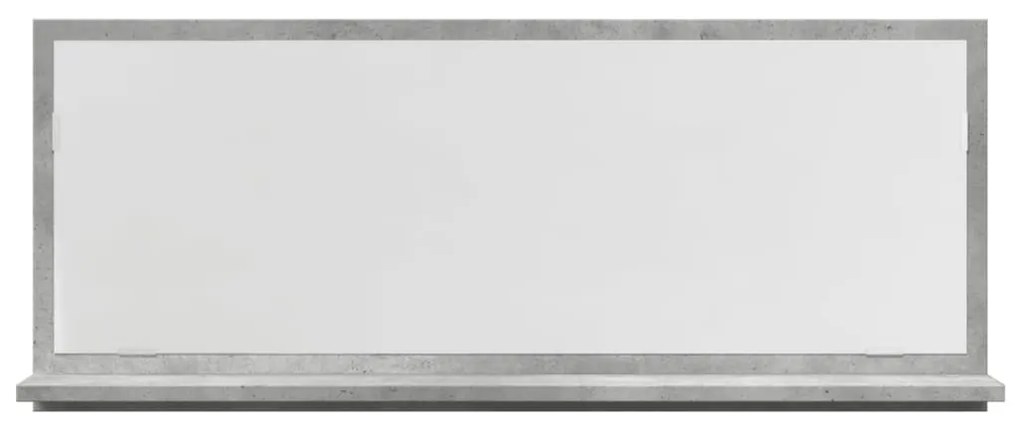 betonszürke szerelt fa tükrös fürdőszobaszekrény 90x11x37 cm