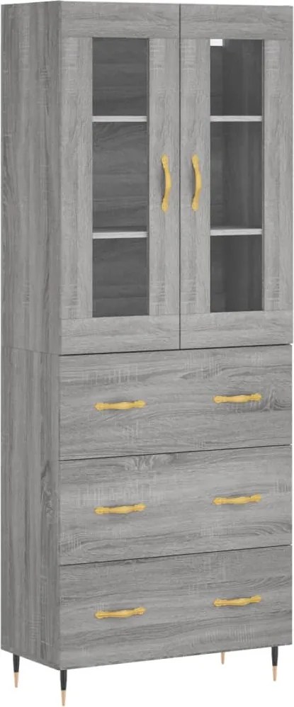 vidaXL szürke sonoma szerelt fa magasszekrény 69,5 x 34 x 180 cm