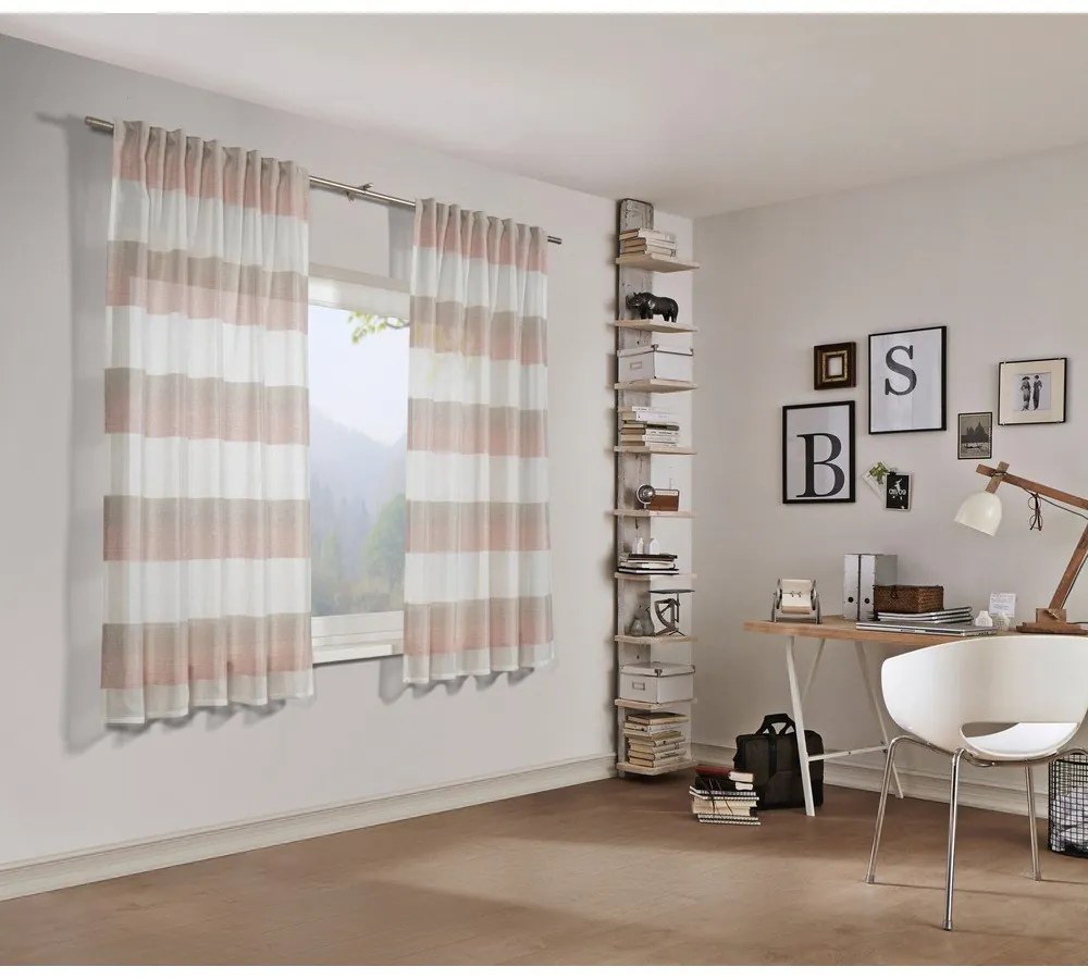 Rózsaszín átlátszó függöny 175x140 cm Etamine - Gardinia