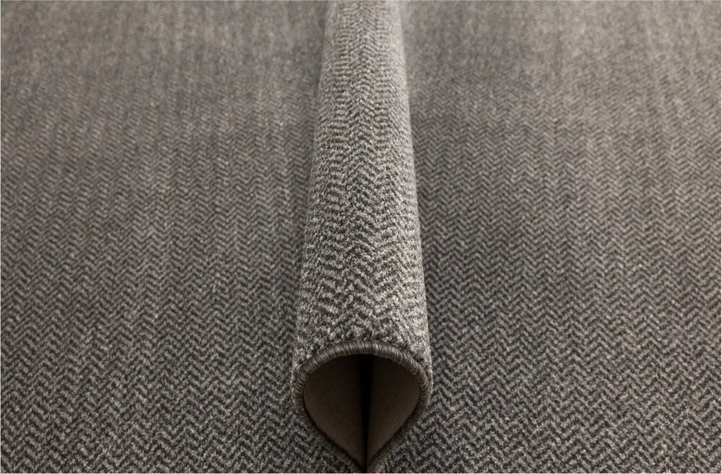 Szürke Halszálka Szőnyeg Cikk-cakk Puha Filc Monza Nappaliba 150x250 cm