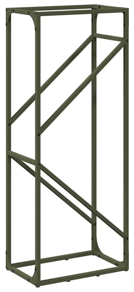 olívazöld hidegen hengerelt acél tűzifatároló 40x25x100 cm