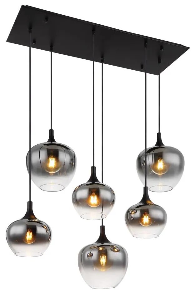 Globo 15548-6H - Csillár zsinóron MAXY 6xE27/40W/230V fekete