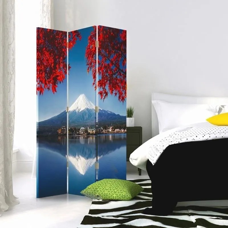 Gario Paraván Fuji és piros levelek Méret: 145 x 170 cm, Kivitelezés: Klasszikus paraván