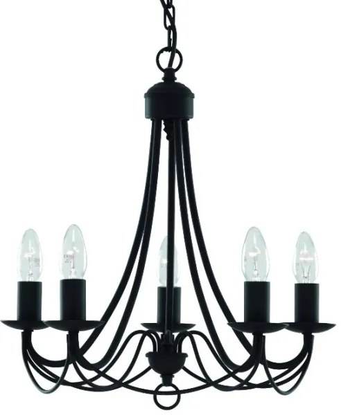 Searchlight 6345-5BK - Csillár láncon MAYOPLE 5xE14/60W/230V