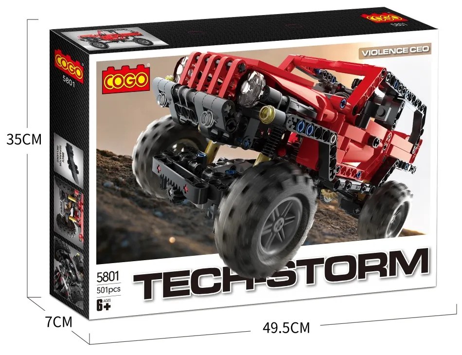 COGO® 5801 | lego-technic-kompatibilis építőjáték | 501 db építőkocka | Racing terepjáró jeep