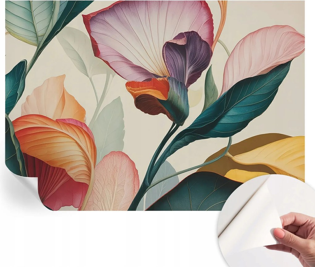 Dekoratív öntapadós fotótapéta Hálószobába Színes virágok 312x219 cm