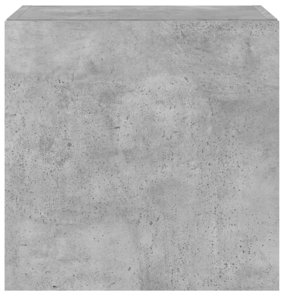 2 db betonszürke fali TV-szekrény LED-del 40,5x35x40 cm