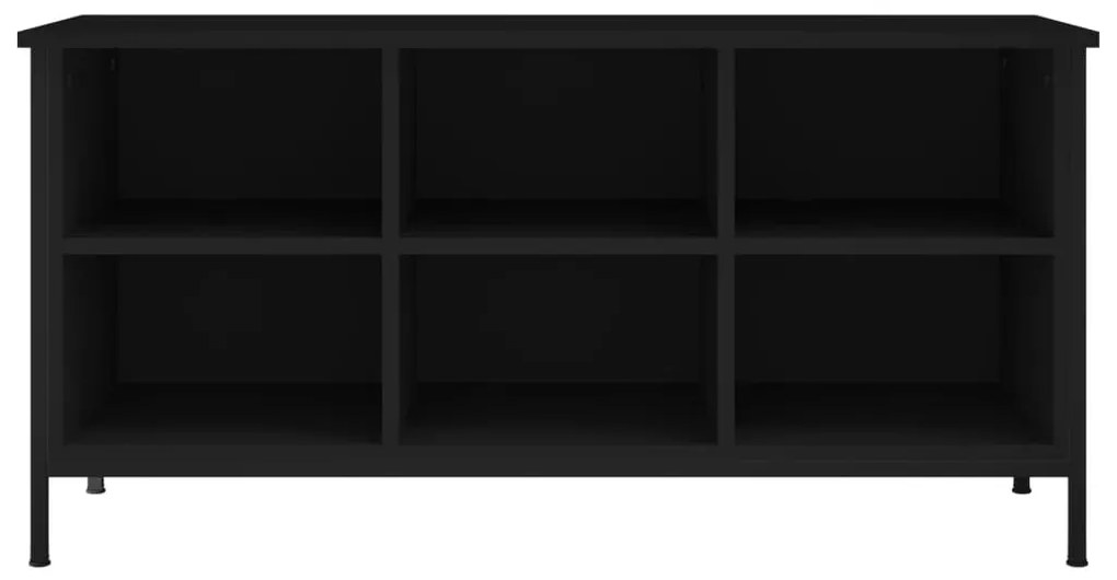 fekete szerelt fa cipőszekrény 100x35x50 cm