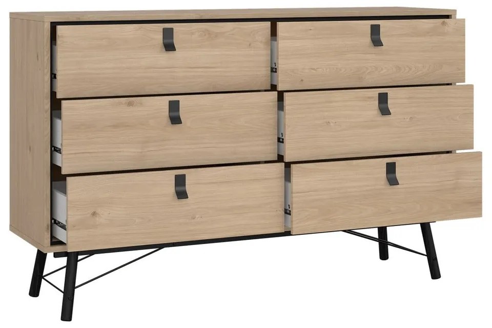 Natúr színű alacsony komód tölgyfa dekorral 153x95 cm Ry – Tvilum