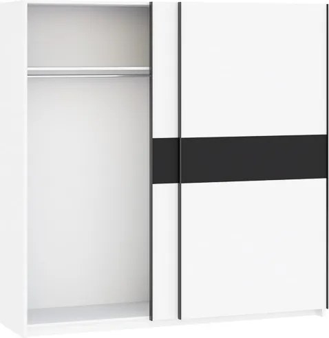 BERNO ruhásszekrény, 200 cm | Fehér + Antracit