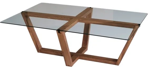 Kávésasztal AMALFI 35x105 cm fenyő/átlátszó