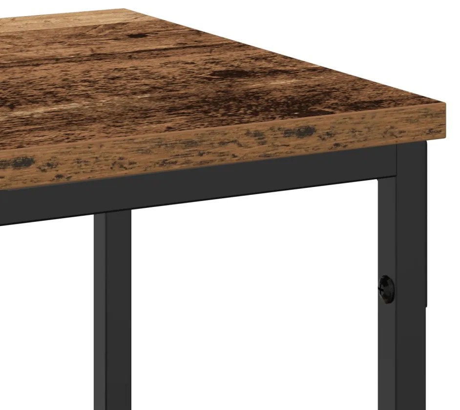 Konzolasztal Régi Fa 200x30x75 cm Műanyag Fa és Acél