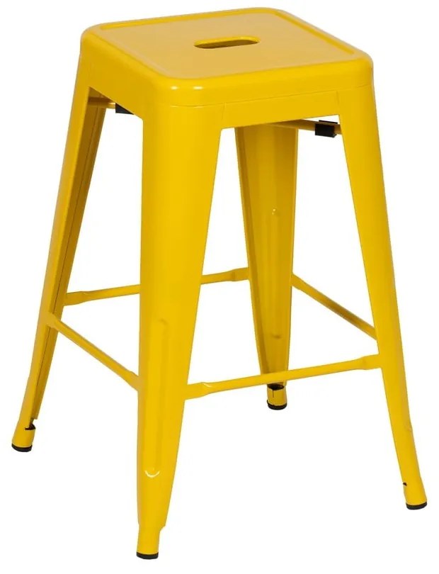 Sárga fém bárszék szett 2 db-os (ülésmagasság 61 cm) – Ixia