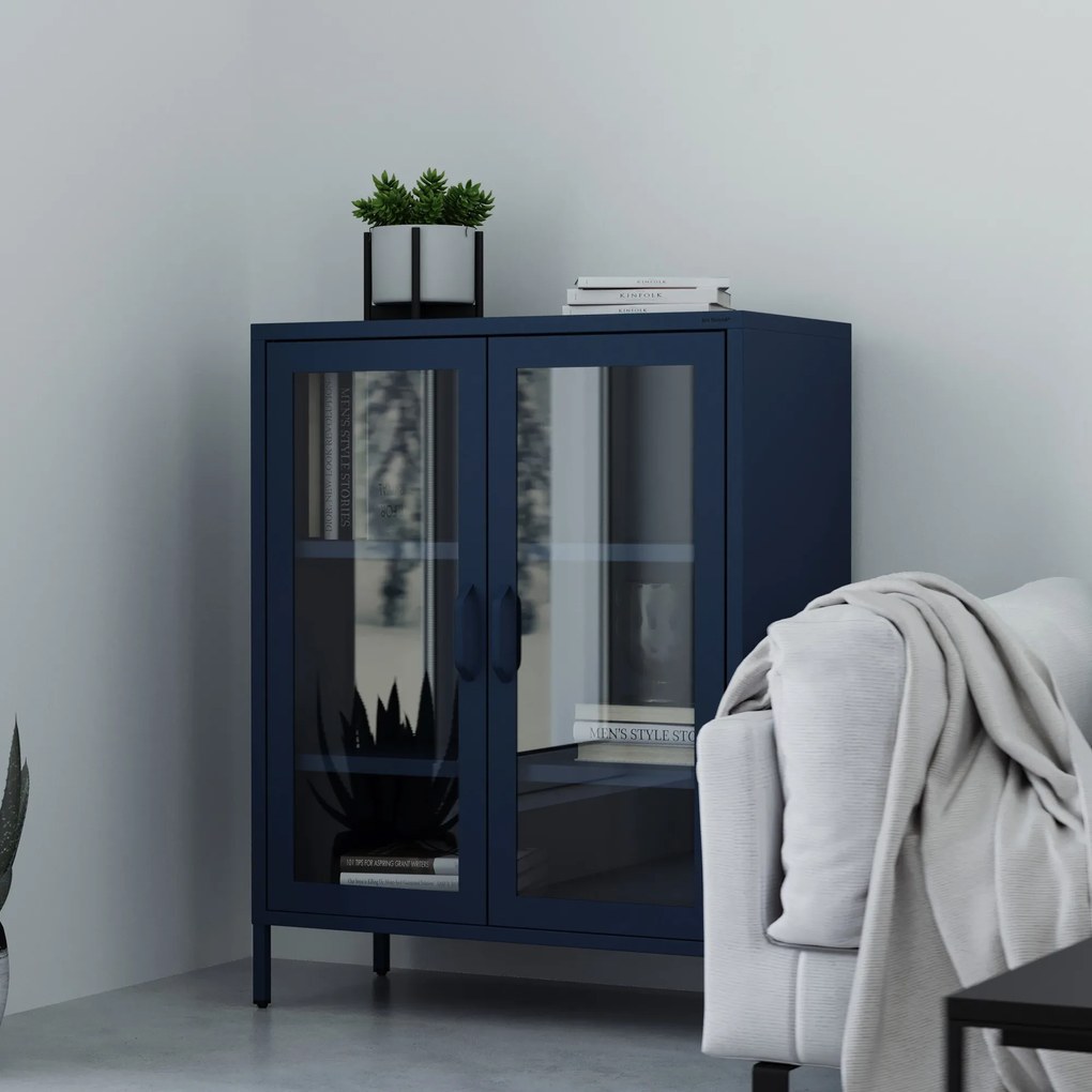 Vitrin GINA, 800 x 1015 x 400 mm, Modern: sötétkék