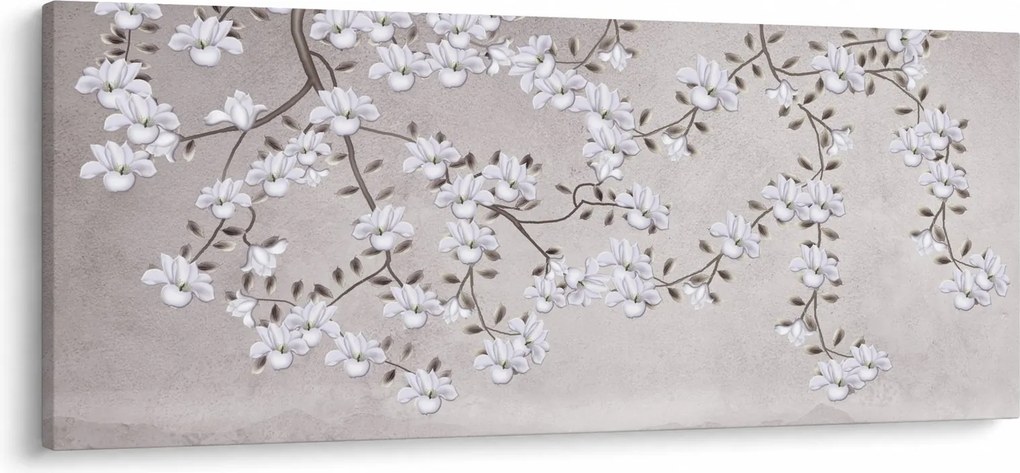 Kép - Virágok egy szürke tájon (120x50 cm)