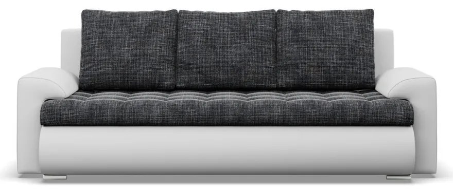 Tokio kanapéágy, fonott + műbőr, sötétszürke - fehér