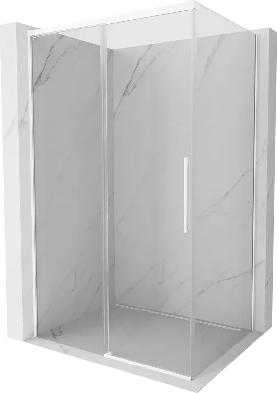 Mexen Rox tolóajtós zuhanykabin 135 x 80 cm, átlátszó, fehér - 8C2-135-080-20-00