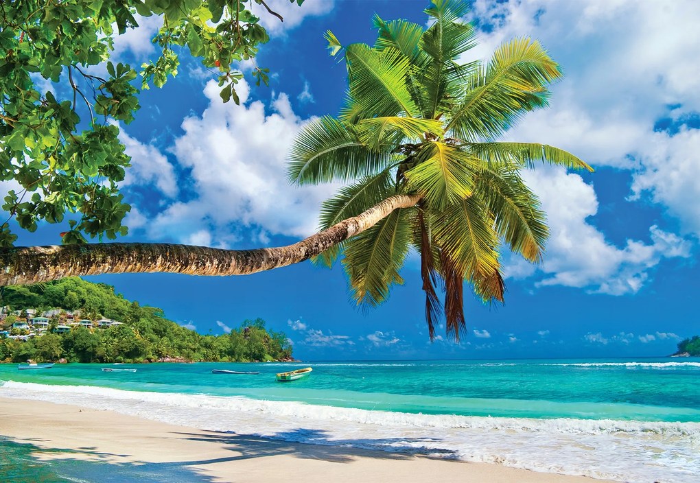 Vinyl flizelin tapéta nappaliba tengerpart pálmafák Méretre