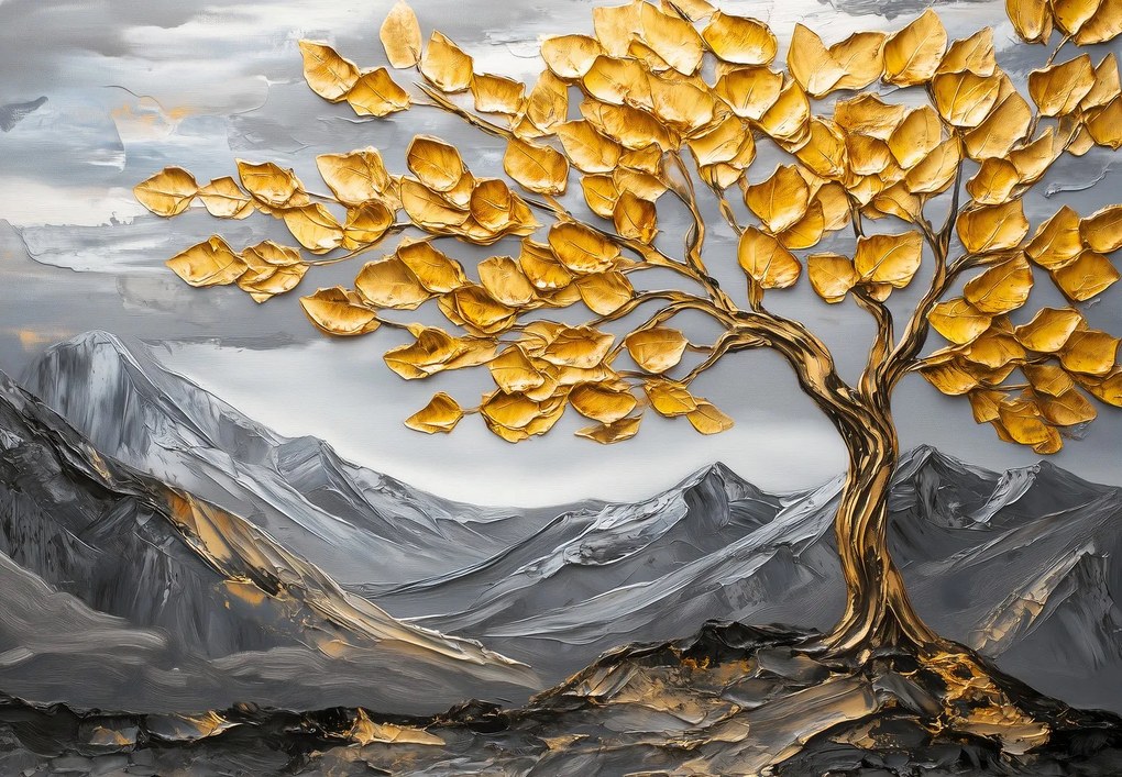 Fotótapéta - Fa arany levelekkel (147x102 cm)
