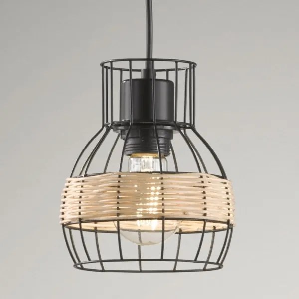 Fischer & Honsel 60798 - Csillár zsinóron STRAW 3xE27/40W/230V