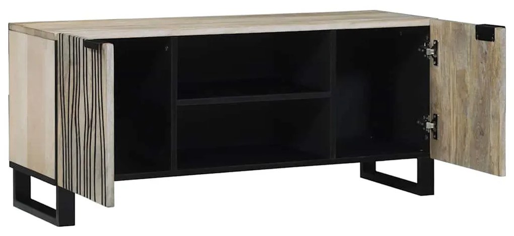 TV szekrény Fehér 160 x 30 x 30.5 cm tömör mangófa