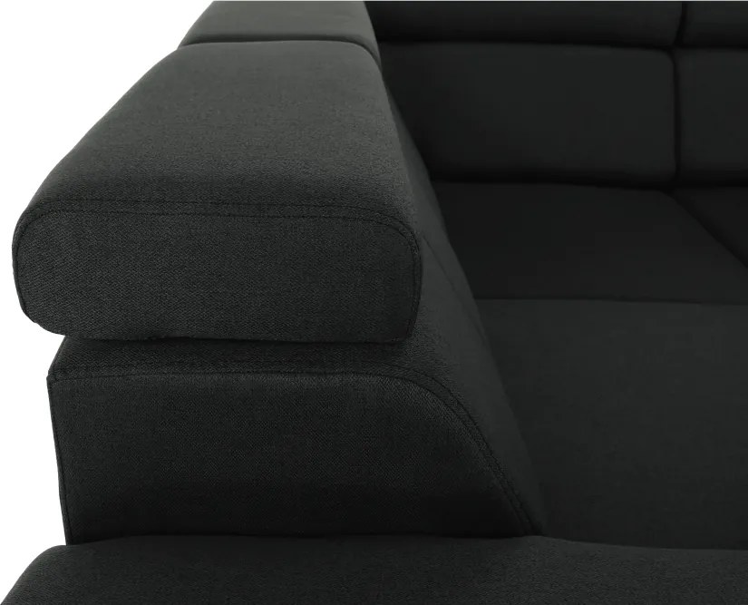 Ülőgarnitúra, sötétszürke, jobbos kivitel, SEGORIA ROH U