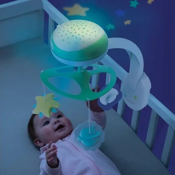 Infantino - Bölcső mobil melódiával 3in1 3xAA zöld