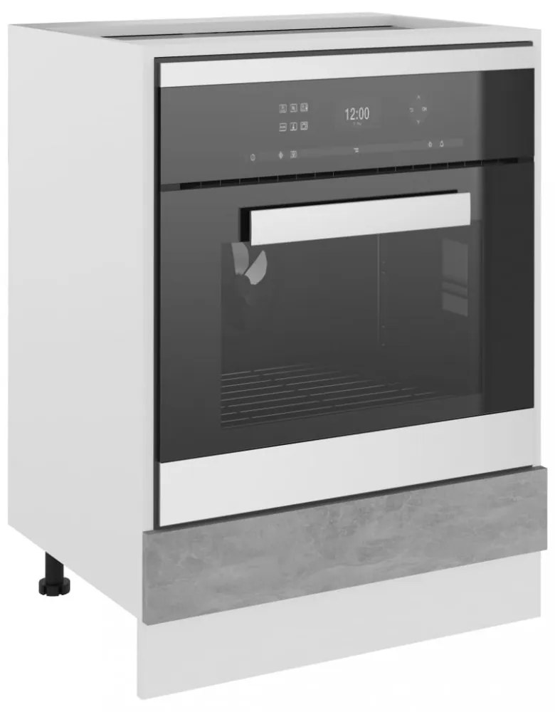 “Riga” betonszürke szerelt fa sütőszekrény 60 x 46 x 81,5 cm