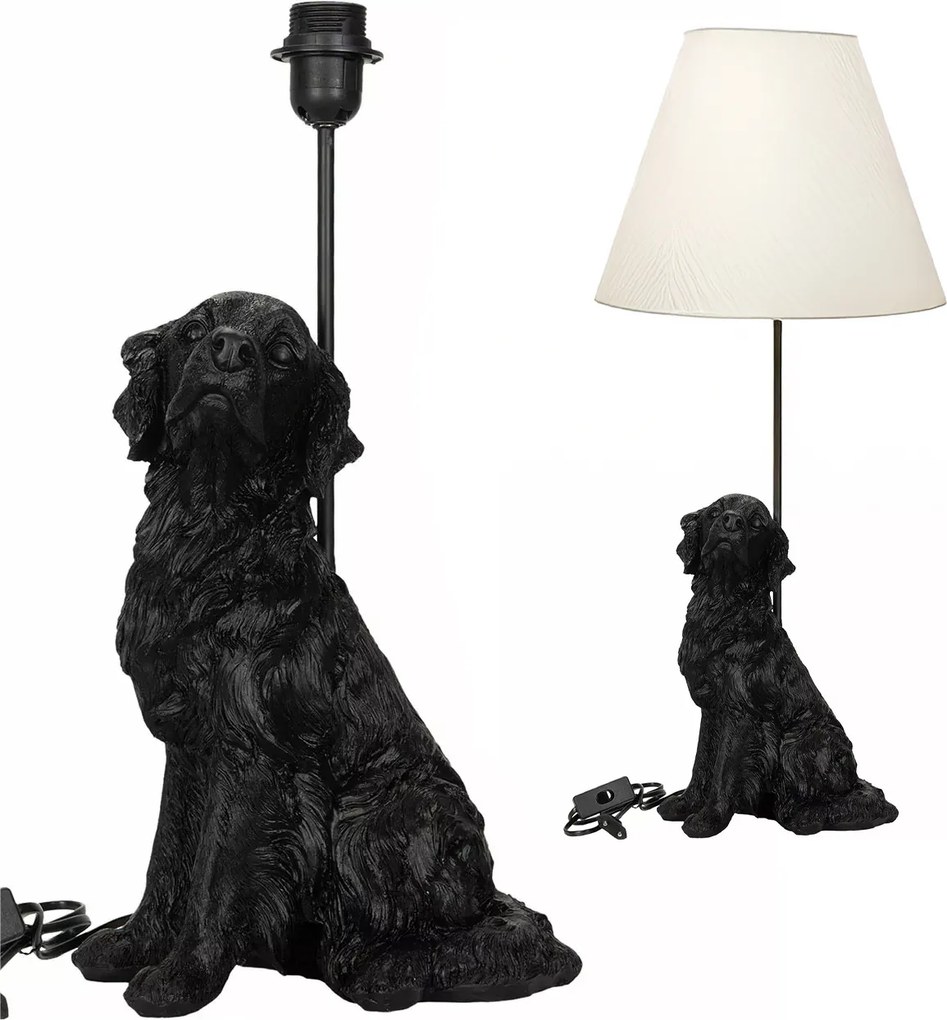 Kutya Asztali Lámpa Éjszakai Kutya Lámpa E27 50cm fekete nappaliba